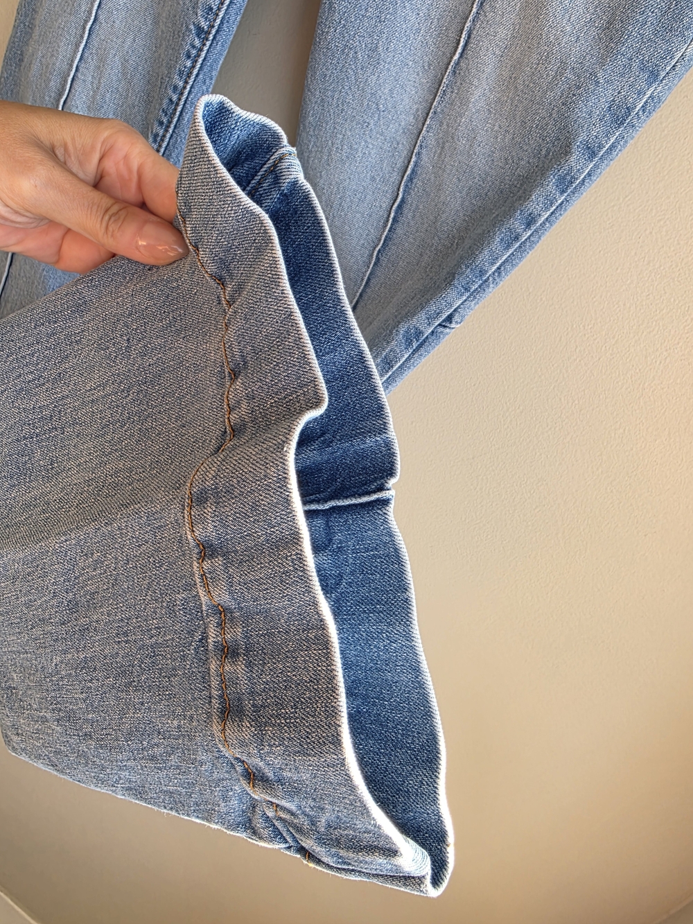 Revice High Rise Flare Jeans Size 27 Light Wash Front Seam Star Back - Picture 5 of 14